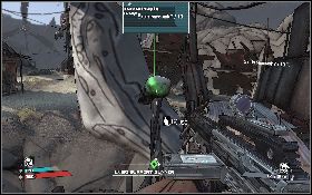 Siódma (lewy obrazek) i ósma (prawy obrazek) znajdują się przy podłodze z falistej blachy, tuż nad głębokim lejem - Insult To Injury | Arid Badlands | Solucja Borderlands - Borderlands - poradnik do gry