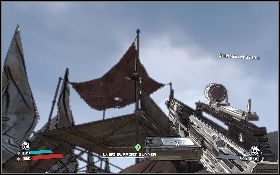 Dziewiątą znajdziesz w przejściu między dwoma budynkami (lewy obrazek) , na lewo od leja, a ostatnią na wieży (prawy obrazek) tuż po wyjściu z poprzedniego przejścia - Insult To Injury | Arid Badlands | Solucja Borderlands - Borderlands - poradnik do gry