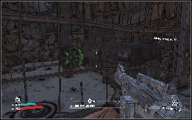 Drugi zawór [3] znajdziesz w obozie bandytów na południu (lewy obrazek) , a trzeci [4] w klatce (prawy obrazek) , gdzie szukałeś części do pistoletu - Well Theres Your Problem Right There | Dahl Headlands | Solucja Borderlands - Borderlands - poradnik do gry