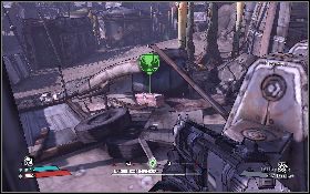 Na północy prawego skrzydła [1] w bazie w Salt Falts znajdziesz uszkodzonego Claptrapa (lewy obrazek) - Claptrap Rescue Salt Flats | Salt Flats | Solucja Borderlands - Borderlands - poradnik do gry