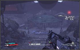 Zanim wejdziesz do bazy będziesz musiał pokonać cztery wozy przeciwnika (lewy obrazek) , które patrolują teren wokół obozu [1] - The Final Piece | Salt Flats | Solucja Borderlands - Borderlands - poradnik do gry