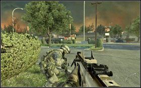Zacznie się atak powietrzny na dach , na którym się aktualnie znajdujesz, czym prędzej go opuść - Akt II - Rosomaki! | Kampania Call of Duty Modern Warfare 2 - Call of Duty: Modern Warfare 2 - poradnik do gry