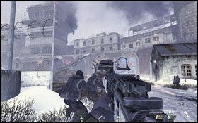 Po w miarę krótkim locie śmigłowcem, kiedy znajdziesz się nad Gułagiem chwycisz w swe łapska karabin snajperski - Akt II - Gułag | Kampania Call of Duty Modern Warfare 2 - Call of Duty: Modern Warfare 2 - poradnik do gry