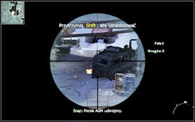 Najlepszą miejscówką jest barierka przy drabince, w oddali znajdziesz przejście, w które najlepiej celować - pojawia się tam najwięcej przeciwników (zdecydowana większość) - Alfa - Snajper | Operacje Specjalne Call of Duty Modern Warfare 2 - Call of Duty: Modern Warfare 2 - poradnik do gry