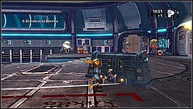 Wracamy do góry po trzech schodkach, które pojawiły się przy ścianie - Vorselons Ship | Opis przejścia | Ratchet & Clank A Crack in Time - Ratchet & Clank: A Crack in Time - poradnik do gry