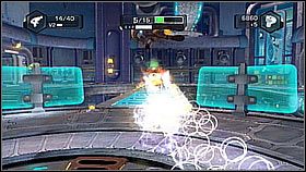 Przebiegamy drugie lasery gdy na dole utworzą one największą lukę - Vorselons Ship | Opis przejścia | Ratchet & Clank A Crack in Time - Ratchet & Clank: A Crack in Time - poradnik do gry