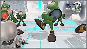 Czas nauczyć się korzystać z berła czasu - uderzając w uszkodzone elementy naprawiamy je - The Great Clock II | Opis przejścia | Ratchet & Clank A Crack in Time - Ratchet & Clank: A Crack in Time - poradnik do gry