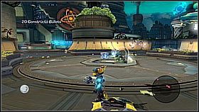 Po walce włączamy buty i skaczemy za generałem , przemieszczając się przez kolejny, pusty plac - Axiom City | Opis przejścia | Ratchet & Clank A Crack in Time - Ratchet & Clank: A Crack in Time - poradnik do gry