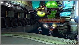 Dwie śruby później zostaniemy na skrawku ścieżki - wystarczy biegać od samej góry do dołu - Axiom City | Opis przejścia | Ratchet & Clank A Crack in Time - Ratchet & Clank: A Crack in Time - poradnik do gry