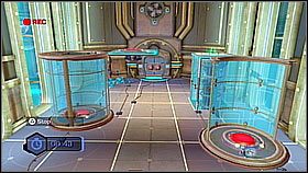 Najpierw niebieskim stajemy na przycisku po prawej i kończymy nagranie (winda opuszczona) - The Great Clock III | Opis przejścia | Ratchet & Clank A Crack in Time - Ratchet & Clank: A Crack in Time - poradnik do gry