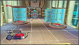 Czas załatwić sprawę zielonego - biegniemy nim i czekamy aż niebieski opuści nam windę a później podniesie do góry - The Great Clock III | Opis przejścia | Ratchet & Clank A Crack in Time - Ratchet & Clank: A Crack in Time - poradnik do gry