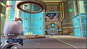 Żółtym czekamy aż niebieski załatwi windę zielonemu i gdy otworzy drugą tubę wbiegamy na przycisk - The Great Clock III | Opis przejścia | Ratchet & Clank A Crack in Time - Ratchet & Clank: A Crack in Time - poradnik do gry