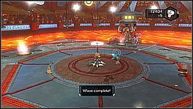 Welcoming Party (nagroda: 1500 śrubek) to prosta walka z pięcioma falami wrogów - na końcu pojawią się przeciwnicy uzbrojeni w tarcze, które możemy im wyrwać kluczem - Agorian Battleplex - Bronze Tournament | Opis przejścia - Ratchet & Clank: A Crack in Time - poradnik do gry