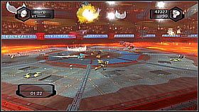 Untouchable (nagroda: 6500 śrubek, Złota śrubka ) - pokonujemy 5 grup wrogów nie otrzymując obrażeń - Agorian Battleplex - Gold Tournament | Opis przejścia - Ratchet & Clank: A Crack in Time - poradnik do gry