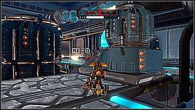Przebiegamy po moście i skręcamy w prawo na ścieżkę grawitacyjną - Vorselons Ship | Opis przejścia | Ratchet & Clank A Crack in Time - Ratchet & Clank: A Crack in Time - poradnik do gry