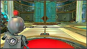 W pomieszczeniu znajduje się pierwsza zagadka w tej części - The Great Clock IV | Opis przejścia | Ratchet & Clank A Crack in Time - Ratchet & Clank: A Crack in Time - poradnik do gry
