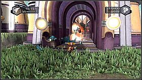 Wkładamy drugą baterię na swoje miejsce i wciągamy olej Omnisoakerem - Valkyrie Citadel | Opis przejścia | Ratchet & Clank A Crack in Time - Ratchet & Clank: A Crack in Time - poradnik do gry