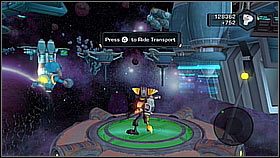 Biegniemy na wprost i skręcamy w prawo przed sklepikarzami z bronią i zbroją - Nefarious Space Station | Opis przejścia | Ratchet & Clank A Crack in Time - Ratchet & Clank: A Crack in Time - poradnik do gry