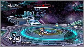 Na kolejnej platformie walczymy z robotami i statkiem kosmicznym a potem skaczemy dalej - Nefarious Space Station | Opis przejścia | Ratchet & Clank A Crack in Time - Ratchet & Clank: A Crack in Time - poradnik do gry