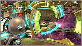 Znajduje się zaraz na początku, kiedy musimy zamieniać działa w platformy i skakać po okręgach - The Great Clock IV | Sekrety | Ratchet & Clank A Crack in Time - Ratchet & Clank: A Crack in Time - poradnik do gry