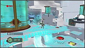 Wracamy do zielonego - powtarzamy jego czynności i czekamy aż czerwony znajdzie się w śluzie - The Great Clock IV | Sekrety | Ratchet & Clank A Crack in Time - Ratchet & Clank: A Crack in Time - poradnik do gry