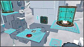 Niebieskim powtarzamy całą sekwencję, ale teraz kończymy na przycisku tuż przed końcowymi drzwiami - The Great Clock IV | Sekrety | Ratchet & Clank A Crack in Time - Ratchet & Clank: A Crack in Time - poradnik do gry