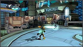 Pierwszego Zoni zobaczymy zaraz na początku poziomu - musimy go gonić - Vela Sector - Terachnos, Axiom City | Sekrety | Ratchet & Clank A Crack in Time - Ratchet & Clank: A Crack in Time - poradnik do gry