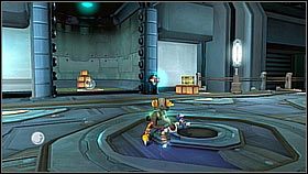Po drugiej stronie udajemy się cały czas prosto - po drodze czeka kilku wrogów - Vela Sector - Terachnos, Axiom City | Sekrety | Ratchet & Clank A Crack in Time - Ratchet & Clank: A Crack in Time - poradnik do gry