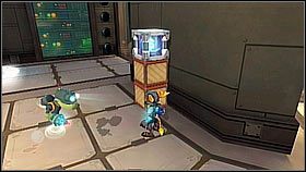 Ulepszenie znajduje się w budynku przeciwników, do którego w misji trzeba było się dostać - Vela Sector - Terachnos, Axiom City | Sekrety | Ratchet & Clank A Crack in Time - Ratchet & Clank: A Crack in Time - poradnik do gry