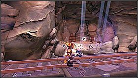 Zobaczysz ją z mostu, który trzeba było podnieść w przeprawie z generałem - Korthos Sector - Lumos, Krall Canyon | Sekrety | Ratchet & Clank A Crack in Time - Ratchet & Clank: A Crack in Time - poradnik do gry