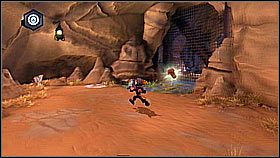 Wcześniej trzeba naładować pomarańczowego śluzu z rośliny do Omnisoakera - Korthos Sector - Lumos, Krall Canyon | Sekrety | Ratchet & Clank A Crack in Time - Ratchet & Clank: A Crack in Time - poradnik do gry