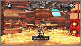 Aby ją zdobyć wystarczy poszukać miejsca nieco wyżej od półki - Korthos Sector - Lumos, Krall Canyon | Sekrety | Ratchet & Clank A Crack in Time - Ratchet & Clank: A Crack in Time - poradnik do gry