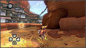 Kontynuujemy drogę na górę po skoczniach a na rozwidleniu z dwóch skoczni skręcamy w prawo - Korthos Sector - Lumos, Krall Canyon | Sekrety | Ratchet & Clank A Crack in Time - Ratchet & Clank: A Crack in Time - poradnik do gry