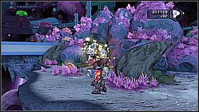 Na końcu ścieżki zobaczymy statek kosmiczny - Bernilius Sector - Nefarious Space Station | Sekrety - Ratchet & Clank: A Crack in Time - poradnik do gry