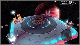 Na platformie z trzema teleportami wrogów jest ropa - wciągamy ją do Omnisoakera - Corvus Sector - Pozostałe planety | Sekrety | Ratchet & Clank A Crack in Time - Ratchet & Clank: A Crack in Time - poradnik do gry