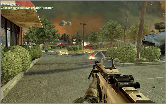 Droga po panel sterowniczy BSP Predator wiedzie poprzez krążące pojazdy opancerzone BTR - Rosomaki | Weteran w Call of Duty Modern Warfare 2 - Call of Duty: Modern Warfare 2 - poradnik do gry