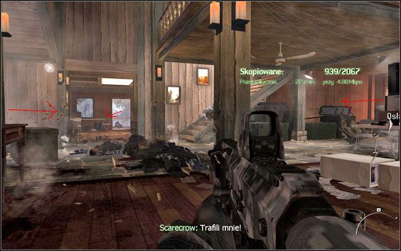 W powyższym przypadku otrzymujesz dobry Gląd na wejście boczne, jednak istnieje możliwość zaskoczenia Cię z lewej strony - Niedokończone sprawy | Weteran w Call of Duty Modern Warfare 2 - Call of Duty: Modern Warfare 2 - poradnik do gry