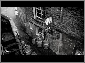 Cofnij się o jedną planszę - możesz obejrzeć z dali opuszczony budynek oraz drzewa na wzgórzach po prawej - Saxton (1) | Opis przejścia - Dzień pierwszy | The Lost Crown - The Lost Crown: A Ghosthunting Adventure - poradnik do gry