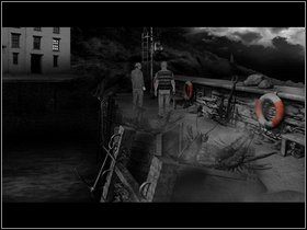 Idź w prawo - zobaczysz dziwnego mężczyznę, który dosłownie rozpływa się we mgle - Saxton (2) | Opis przejścia - Dzień pierwszy | The Lost Crown - The Lost Crown: A Ghosthunting Adventure - poradnik do gry