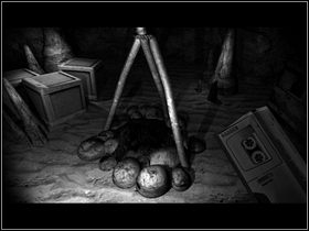 Podnieś deskę i użyj jej na kamieniach - Jaskinie Saxton | Opis przejścia - Dzień drugi | The Lost Crown - The Lost Crown: A Ghosthunting Adventure - poradnik do gry