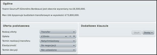 Oto poszczególne opcje dotyczące ekranu transferu - Transfery i rotacja - Prowadzenie klubu - Football Manager 2010 - poradnik do gry