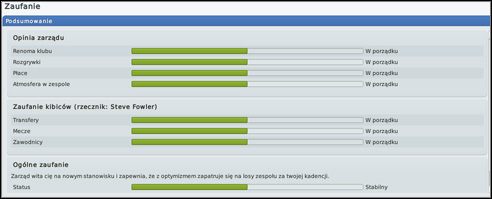 Podstawowe zaufanie zarządu oraz kibiców. Na to także należy zwracać uwagę. - Interakcja - Prowadzenie klubu - Football Manager 2010 - poradnik do gry