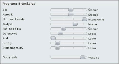 W razie potrzeby, bramkarzom można dodać nieco Defensywę - Programy treningowe - Trening - Football Manager 2010 - poradnik do gry