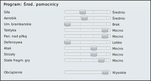 Bocznym pomocnikom należy ustawić większe zaangażowanie w Atak oraz Aerobik. - Programy treningowe - Trening - Football Manager 2010 - poradnik do gry