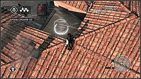 Biegniemy po dachach na wschód - drugi odbiorca[1] czeka na małym daszku pomiędzy budynkami - Sekwencja 1 (2) | Fabuła | Solucja Assassins Creed II - Assassins Creed II - poradnik do gry