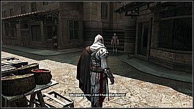 Musimy wypatrzeć w tłumie odpowiedni cel - aktywujemy wizję Ezio i szukamy człowieka podświetlonego na złoto - Sekwencja 4 (1) | Fabuła | Solucja Assassins Creed II - Assassins Creed II - poradnik do gry