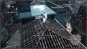 Przydają się tutaj mikstury leczenia, bo dzięki nim znacznie łatwiej dostać flagę - Sekwencja 9 (1) | Fabuła | Solucja Assassins Creed II - Assassins Creed II - poradnik do gry