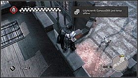 U góry wykańczamy trzech wrogów po czym zeskakujemy dalej na jeszcze jednego strażnika - Sekwencja 14 | Fabuła | Solucja Assassins Creed II - Assassins Creed II - poradnik do gry