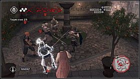 W końcu przeciwnik dojdzie do pewnego zaułka [1] gdzie jest sporo żołnierzy i kilka celów - Kontrakty na zabójstwa (1) | Zadania poboczne Assassins Creed II - Assassins Creed II - poradnik do gry