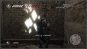 Tutaj wbiegamy na ścianę przed nami i odskakujemy w lewo - chwycimy się belki - Monteriggioni Villa - Krypta rodowa | Lokacje dodatkowe w Assassins Creed II - Assassins Creed II - poradnik do gry